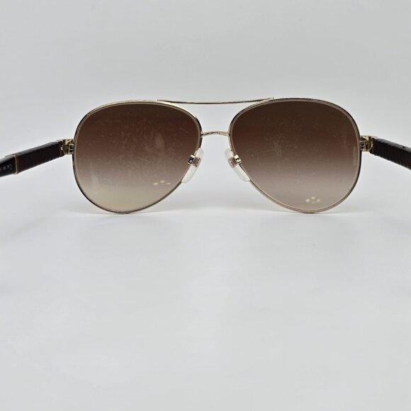 Chanel 4195-Q c. 395/3B Gold Quilted Leather Frame Brown Lens Aviator Sunglasses main image 9